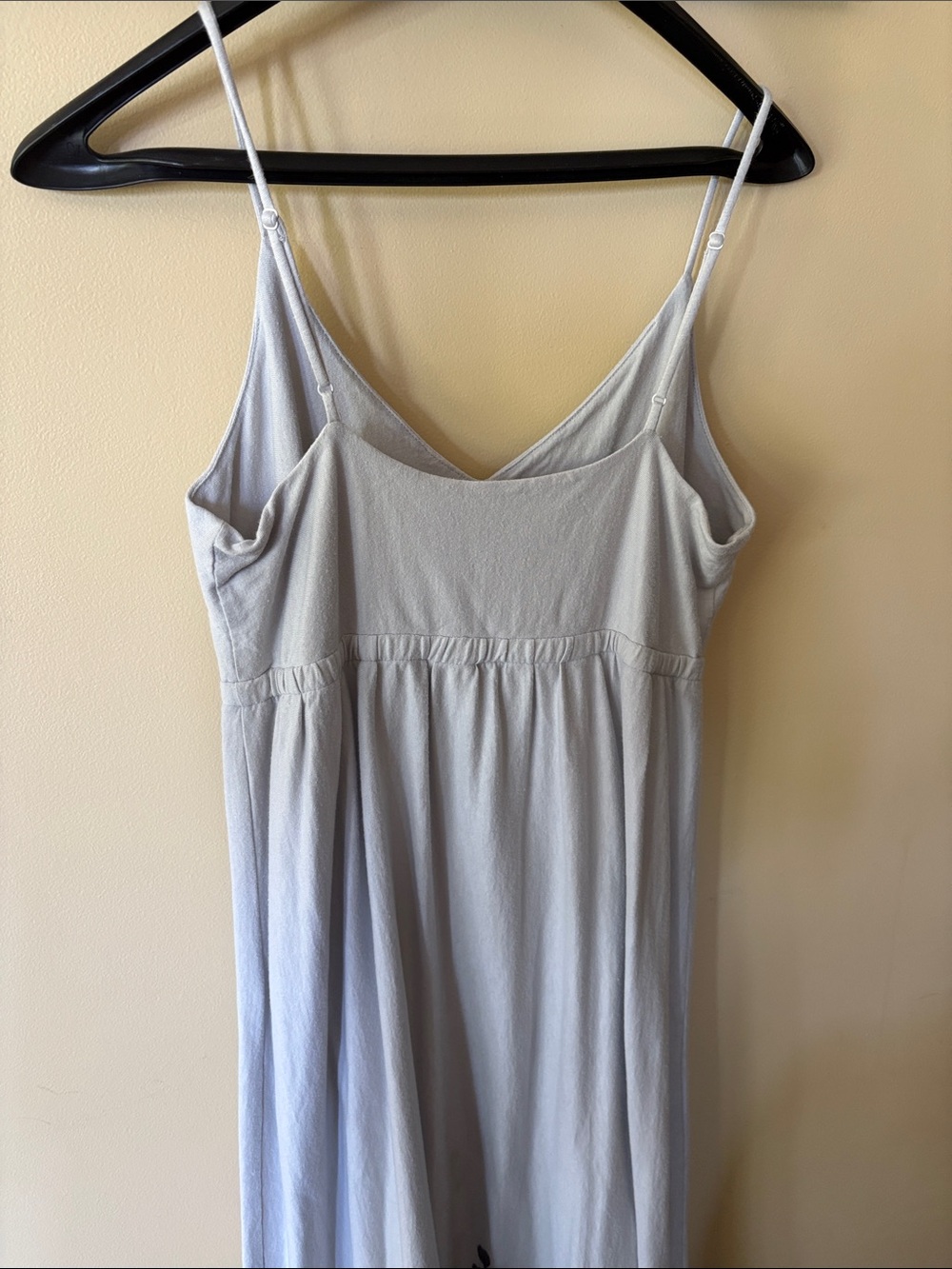 Old Navy Light Blue Maxi Dress with Dark Floral Hem - Picture 5 of 5